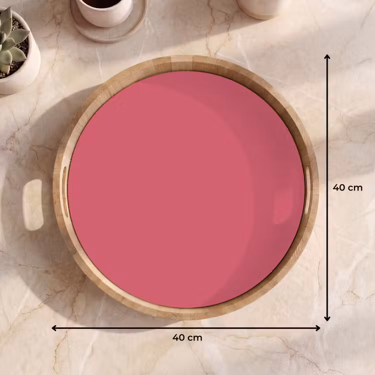 Crimson - Rose - Roze Dienblad Rond middel 914 -USP_Formaat