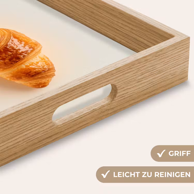 Croissant - Brood - Beige Dienblad Rechthoek middel -USP_HandgreepDE