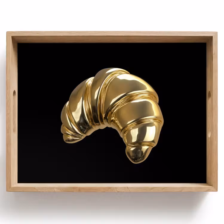 Croissant - Brood - Goud - Zwart Dienblad Rechthoek middel -z3d_shopping