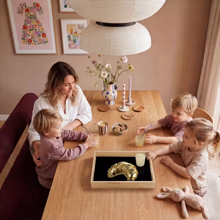 Croissant - Brood - Goud - Zwart Dienblad Rechthoek middel -sfeer4