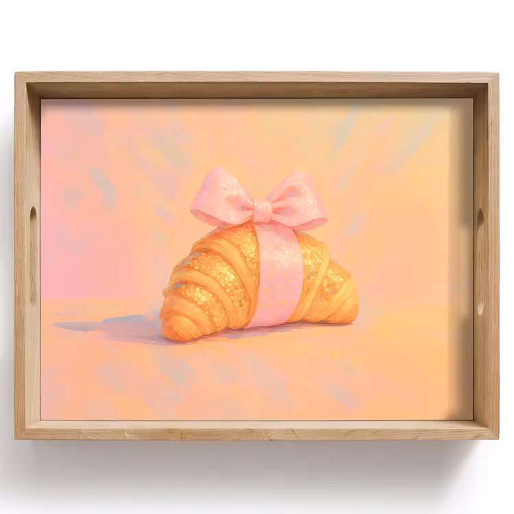 Croissant - Strik - Roze Dienblad Rechthoek middel -z3d_shopping