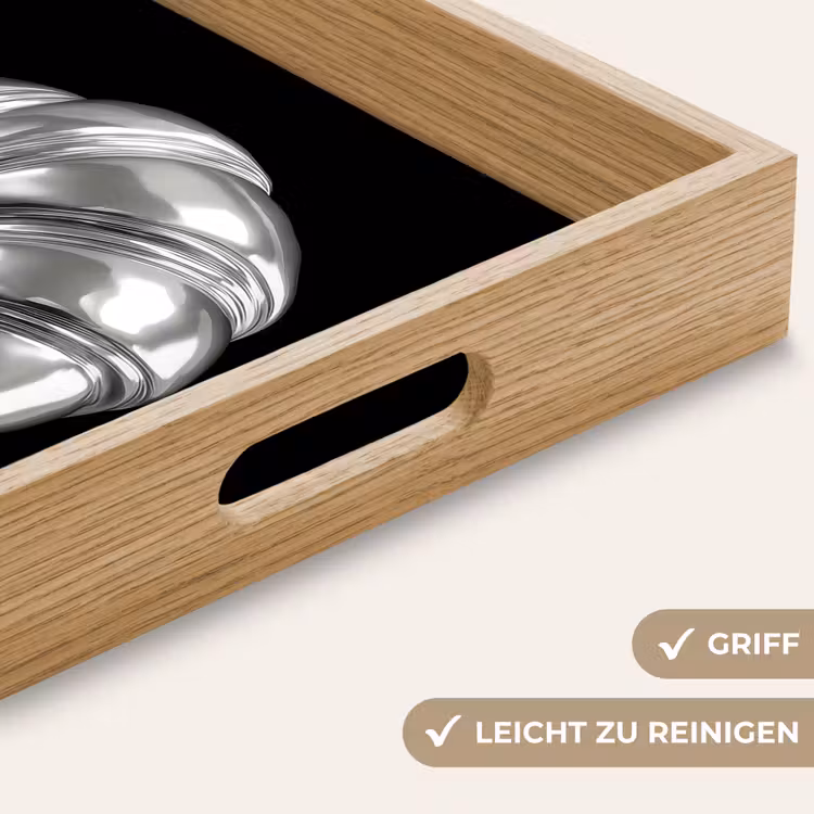 Croissant - Metaal - Zilver Dienblad Rechthoek middel -USP_HandgreepDE