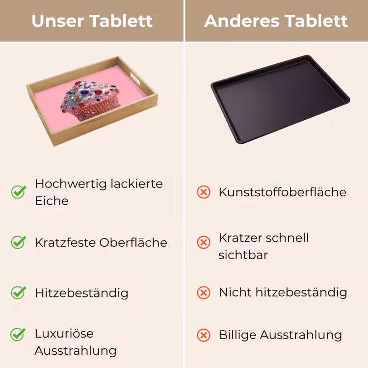 Cupcake - Kleurrijk - Edelstenen Dienblad Rechthoek middel -USP_VergelijkingDE