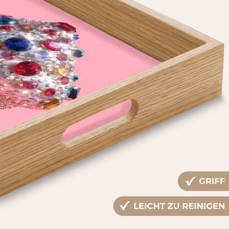 Cupcake - Kleurrijk - Edelstenen Dienblad Rechthoek middel -USP_HandgreepDE