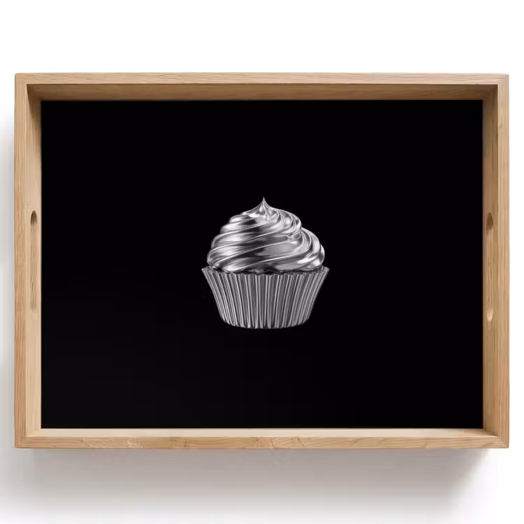 Cupcake - Luxueus - Zilver Dienblad Rechthoek middel -z3d_shopping