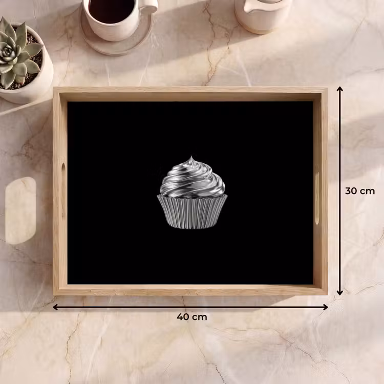 Cupcake - Luxueus - Zilver Dienblad Rechthoek middel -USP_Formaat