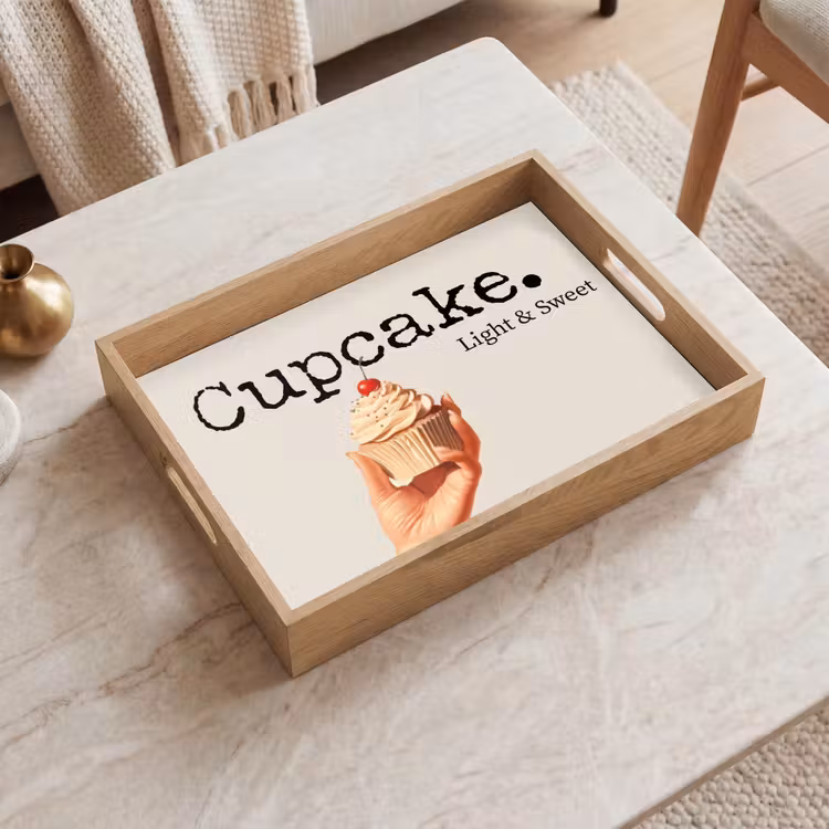 Cupcake - Zoet - Kers Dienblad Rechthoek middel -sfeer1