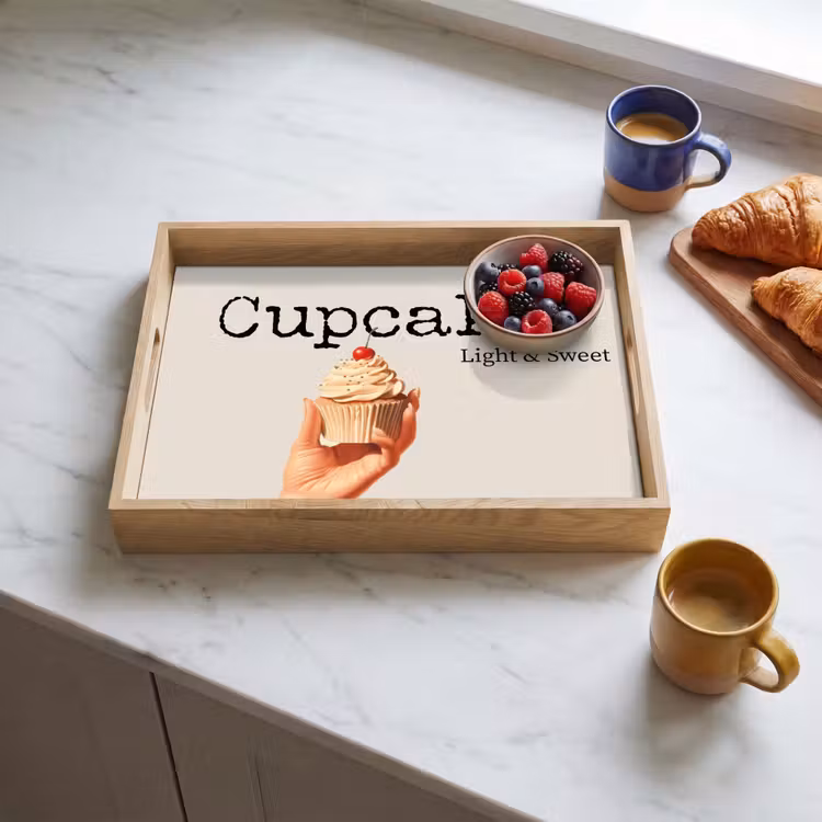 Cupcake - Zoet - Kers Dienblad Rechthoek middel -sfeer2