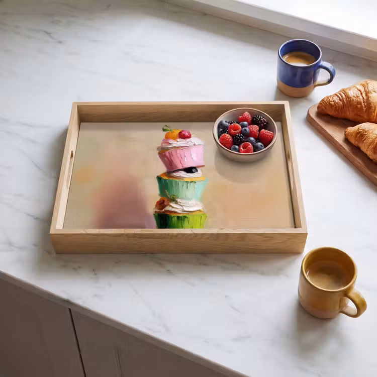 Cupcakes - Gestapeld - Kleurrijk - Fruit Dienblad Rechthoek middel -sfeer2