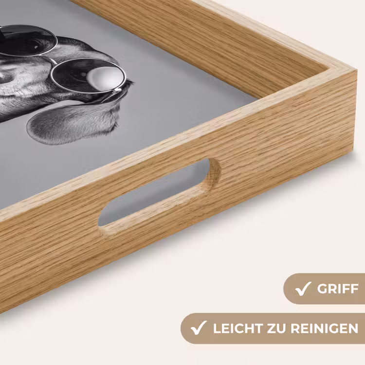 Teckel - Bier - Glas - Bril Dienblad Rechthoek middel -USP_HandgreepDE