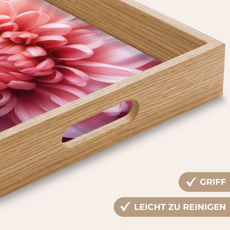 Dahlia - Bloem - Close up - Roze Dienblad Rechthoek middel -USP_HandgreepDE