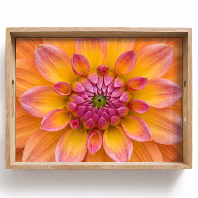 Dahlia - Bloem - Oranje Dienblad Rechthoek middel -z3d_shopping