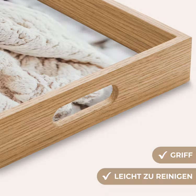 Deken - Wit - Boomstronk - Winter - Sneeuw Dienblad Rechthoek middel -USP_HandgreepDE