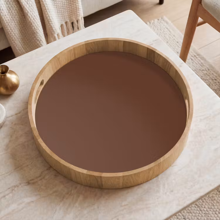 Deep - Clay - Brown - Bruin Dienblad Rond middel 914 -sfeer1