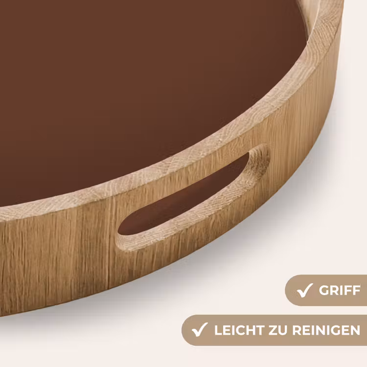 Deep - Clay - Brown - Bruin Dienblad Rond middel 914 -USP_HandgreepDE