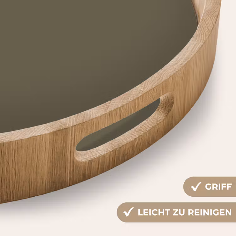 Deep - Khaki - Groen Dienblad Rond middel 914 -USP_HandgreepDE