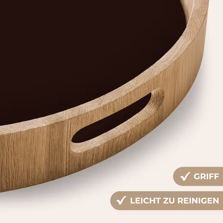 Deep - Obsidian - Bruin Dienblad Rond middel 914 -USP_HandgreepDE