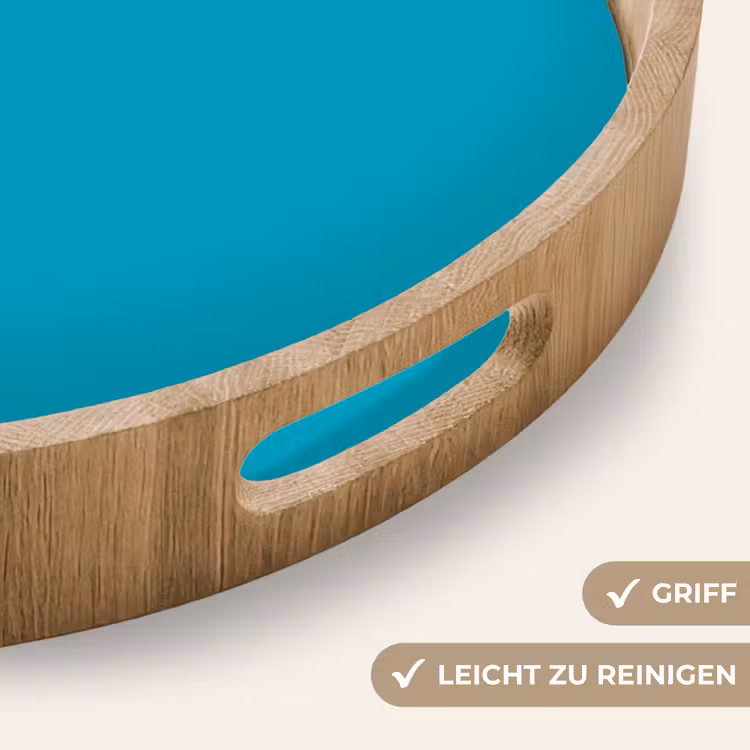 Deep - Turquoise - Turkoois Dienblad Rond middel 914 -USP_HandgreepDE