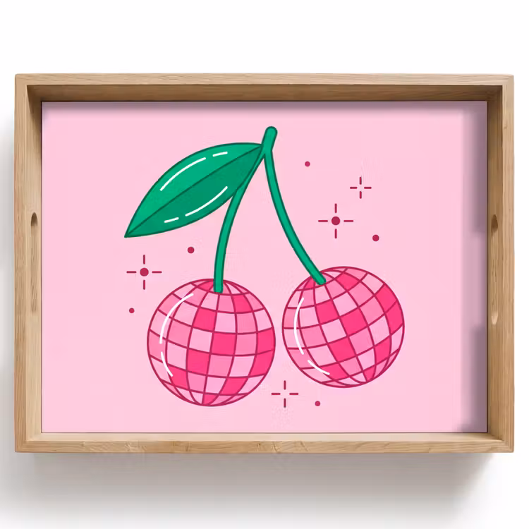 Decoratie - Disco-bal - Feest - Roze Dienblad Rechthoek middel -z3d_shopping