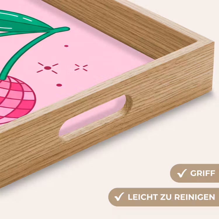 Decoratie - Disco-bal - Feest - Roze Dienblad Rechthoek middel -USP_HandgreepDE