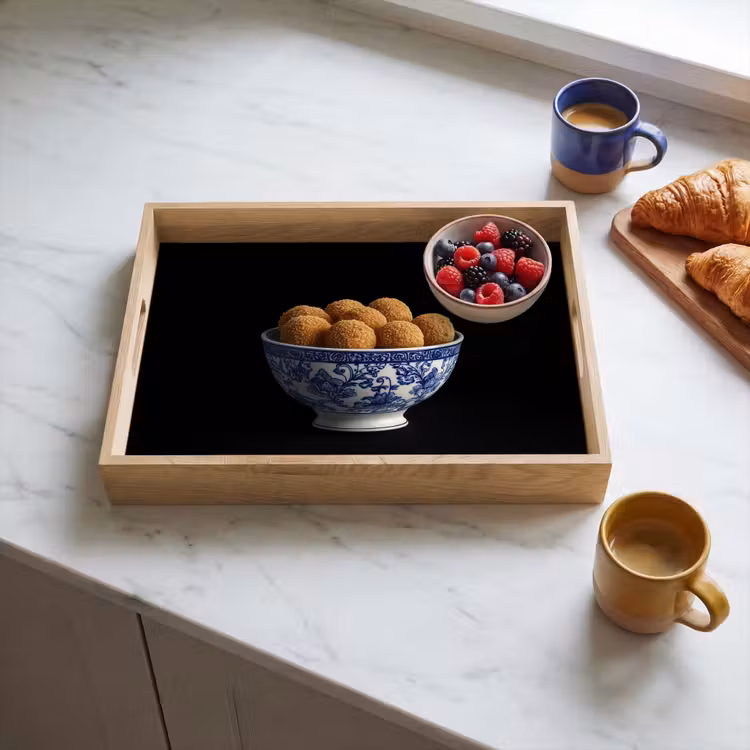 Delfts blauw - Bitterballen - Holland - Schaal Dienblad Rechthoek middel -sfeer2