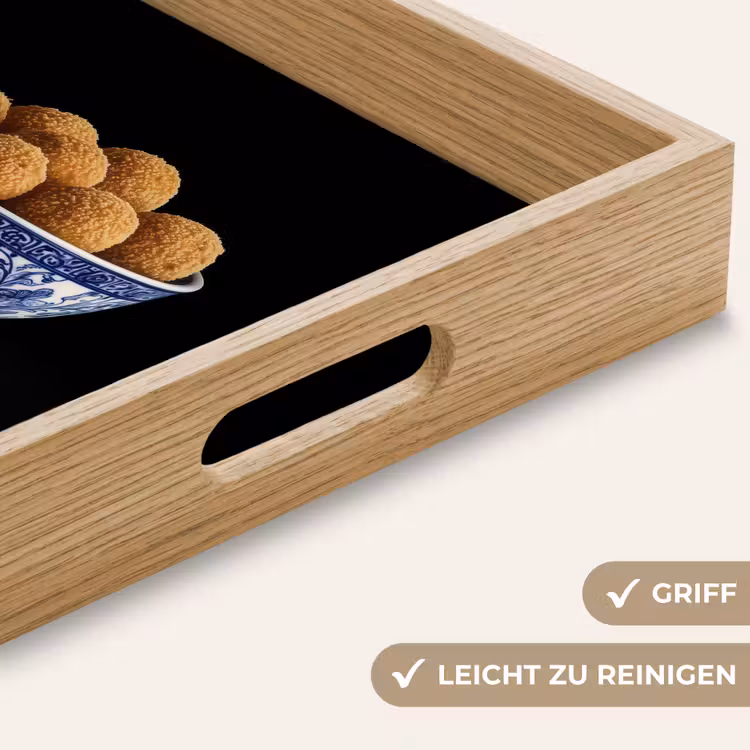 Delfts blauw - Bitterballen - Holland - Schaal Dienblad Rechthoek middel -USP_HandgreepDE