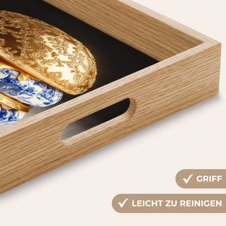 Delftsblauw - Goud - Burger Dienblad Rechthoek middel -USP_HandgreepDE