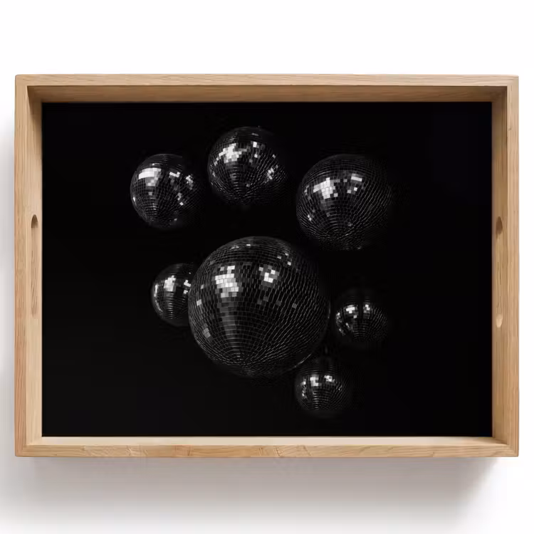 Discoballen - Minimalistisch - Zwart Dienblad Rechthoek middel -z3d_shopping