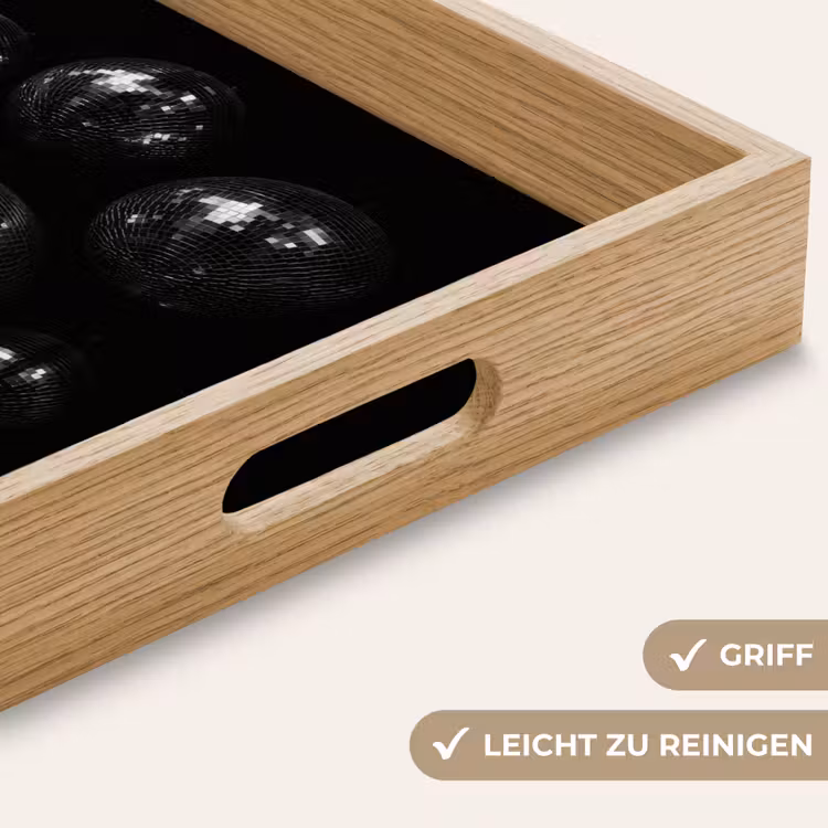 Discoballen - Minimalistisch - Zwart Dienblad Rechthoek middel -USP_HandgreepDE