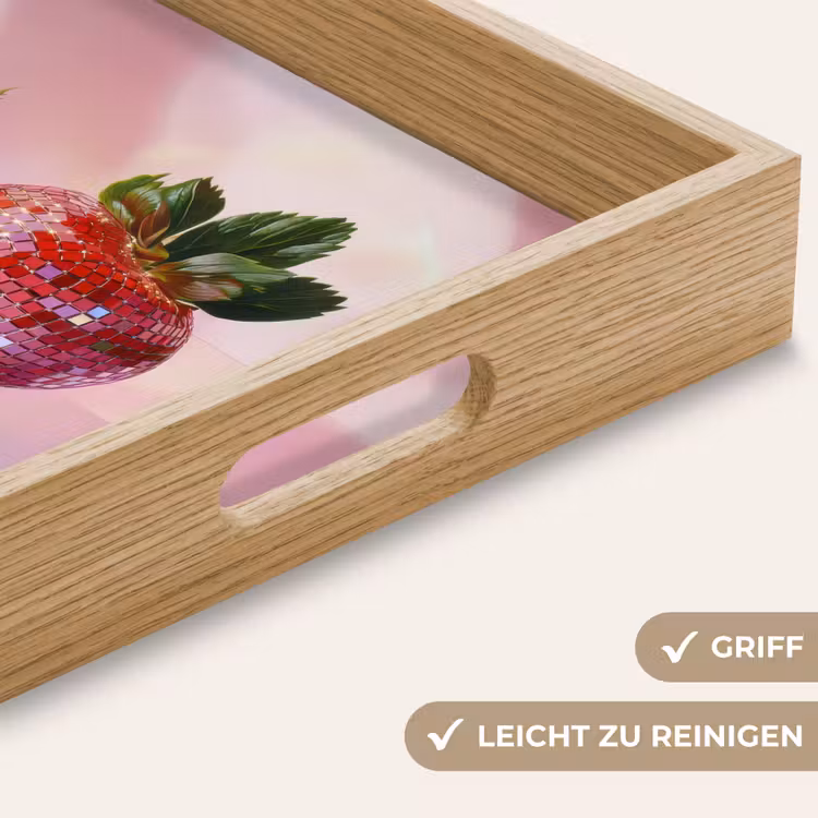 Disco - Fruit - Glitter - Strawberry Dienblad Rechthoek middel -USP_HandgreepDE