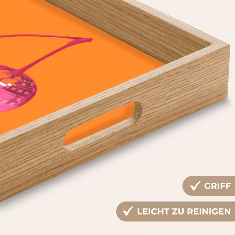 Discoballen - Kers - Spiegels - Roze Dienblad Rechthoek middel -USP_HandgreepDE