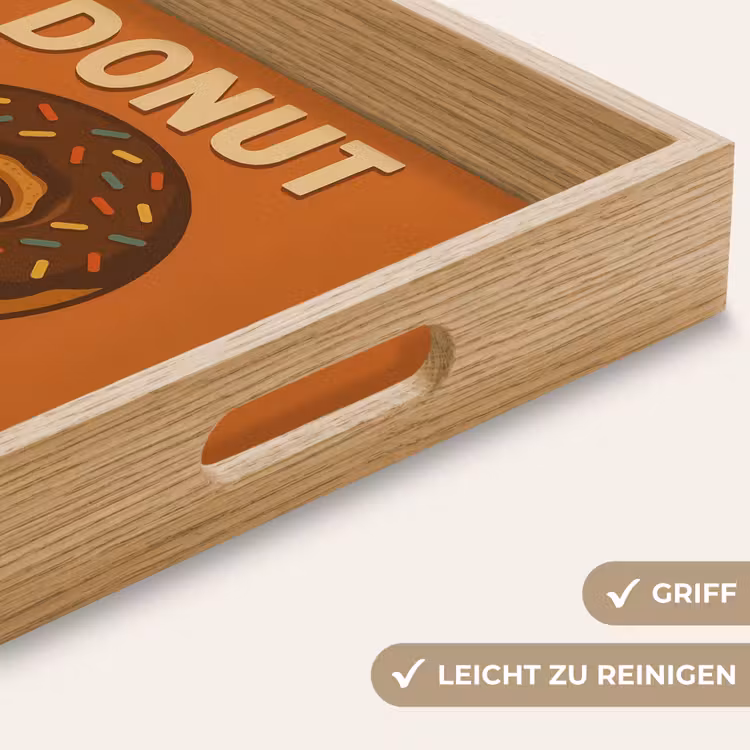 Donut - Spikkels - Kleurrijk - Quote Dienblad Rechthoek middel -USP_HandgreepDE