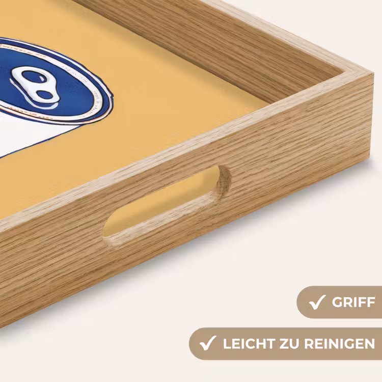 Blikje - Minimalistisch - Blauw - Illustratie Dienblad Rechthoek middel -USP_HandgreepDE