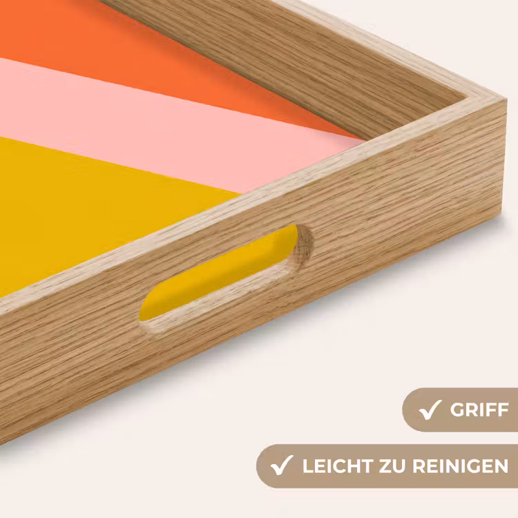 Driehoeken - Kleurrijk - Abstract Dienblad Rechthoek middel -USP_HandgreepDE