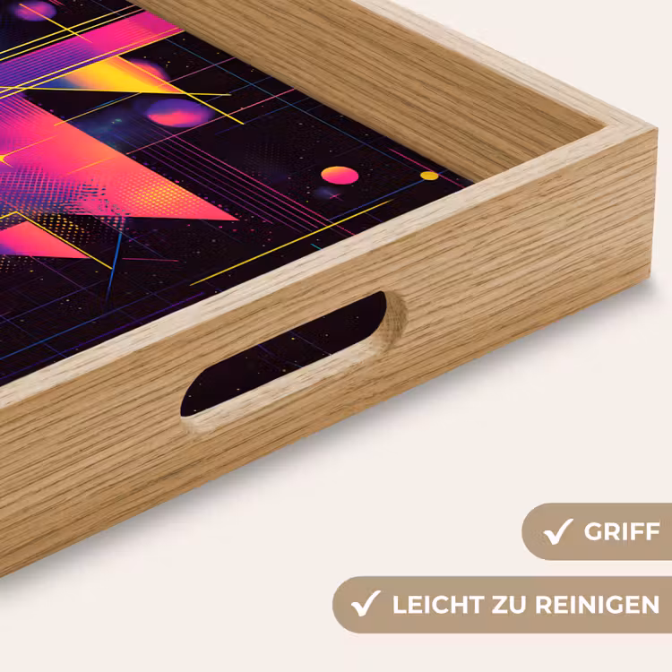 Driehoeken - Cirkels - Abstract - Sterren Dienblad Rechthoek middel -USP_HandgreepDE