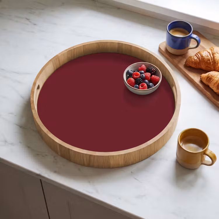 Dark - Garnet - Rood Dienblad Rond middel 914 -sfeer2