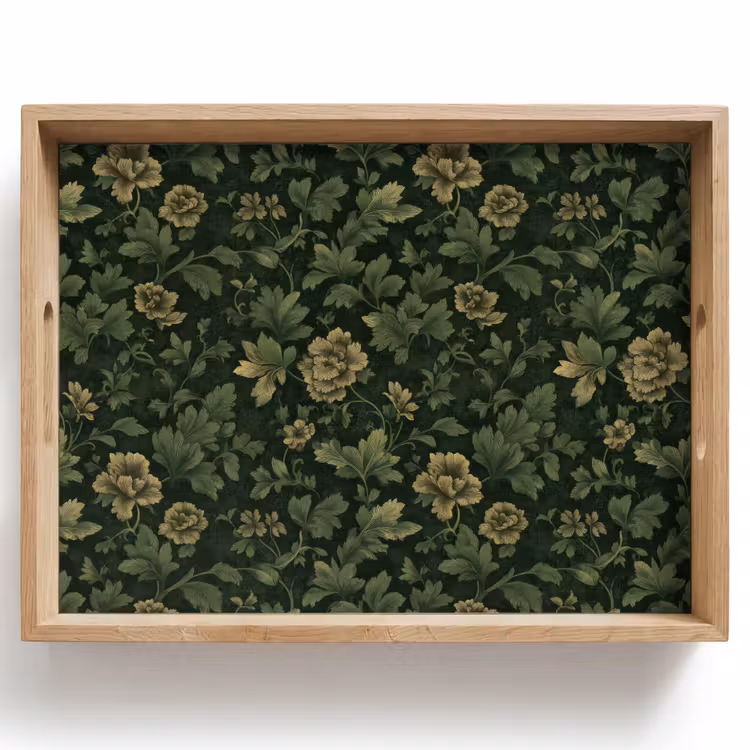 Donker - Groen - Goud - Botanisch Dienblad Rechthoek middel 911 -z3d_shopping
