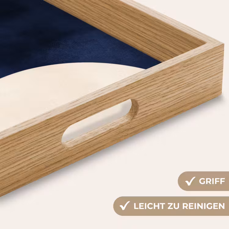 Donkerblauw - Abstract - Lijnen Dienblad Rechthoek middel -USP_HandgreepDE