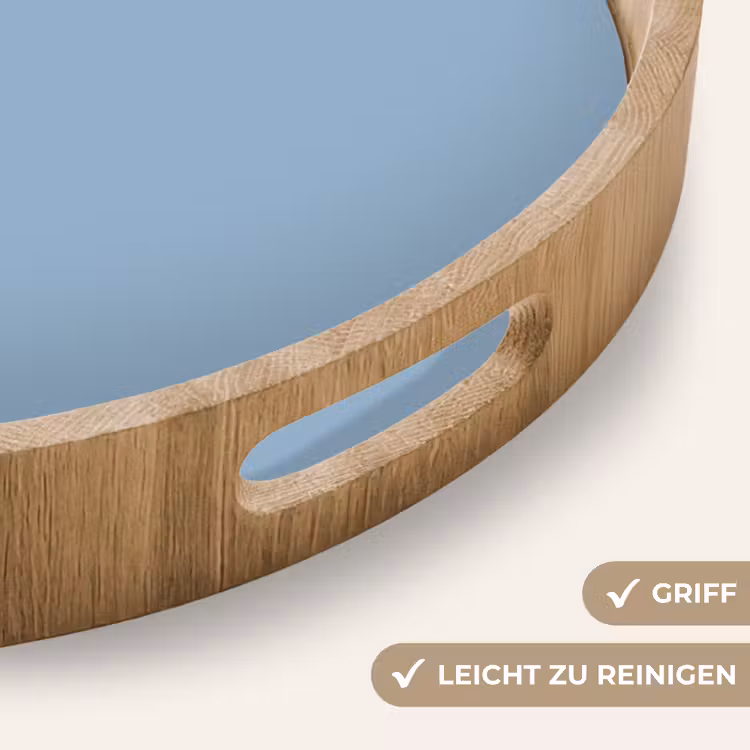 Dusty - Denim - Blauw Dienblad Rond middel 914 -USP_HandgreepDE