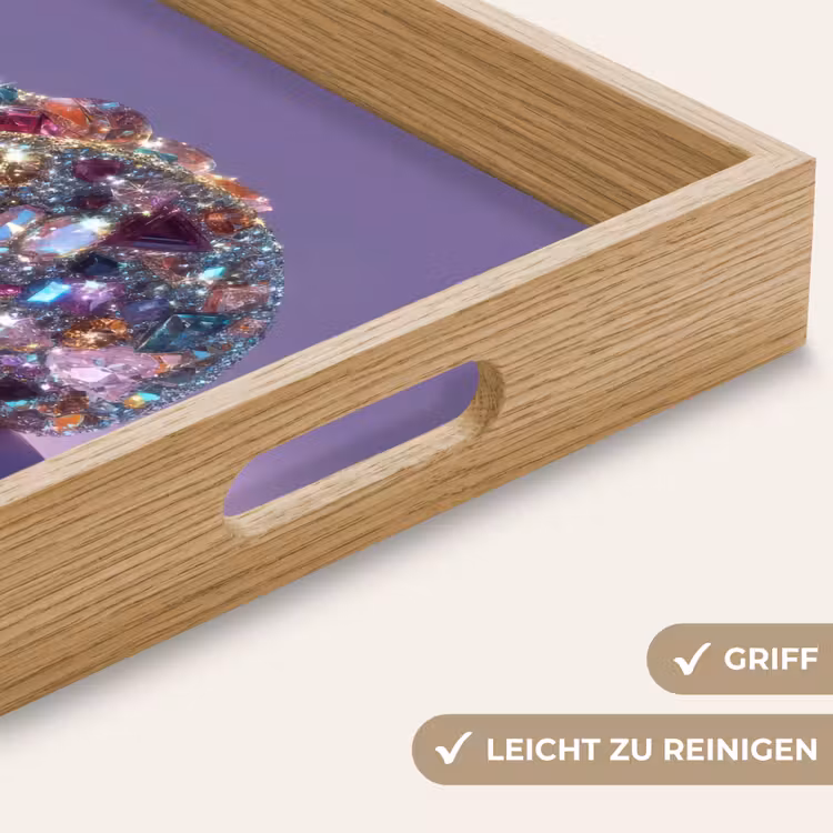 Edelstenen - Glitters - Paars - Kleurrijk Dienblad Rechthoek middel -USP_HandgreepDE