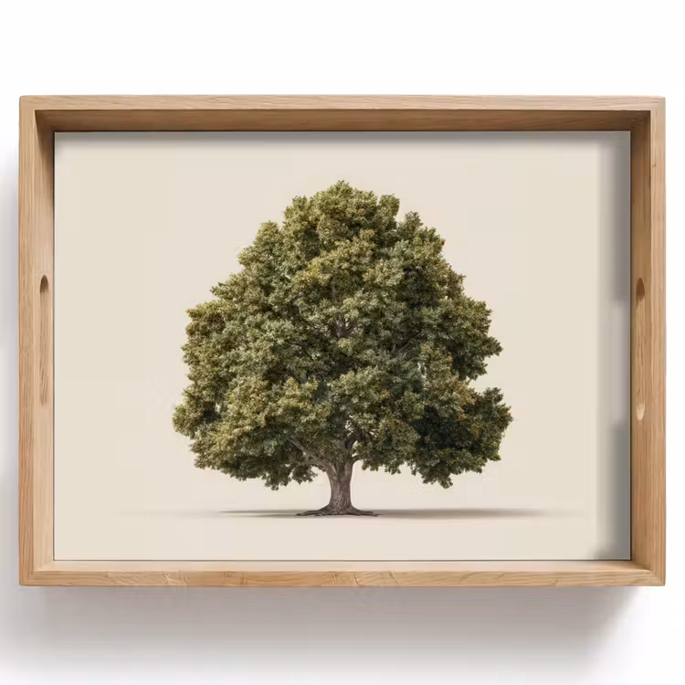Eikenboom - Groen - Lichte achtergrond Dienblad Rechthoek middel -z3d_shopping