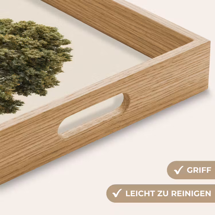 Eikenboom - Groen - Lichte achtergrond Dienblad Rechthoek middel -USP_HandgreepDE