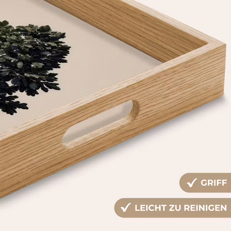 Eikenboom - Schaduw - Egaal Dienblad Rechthoek middel -USP_HandgreepDE