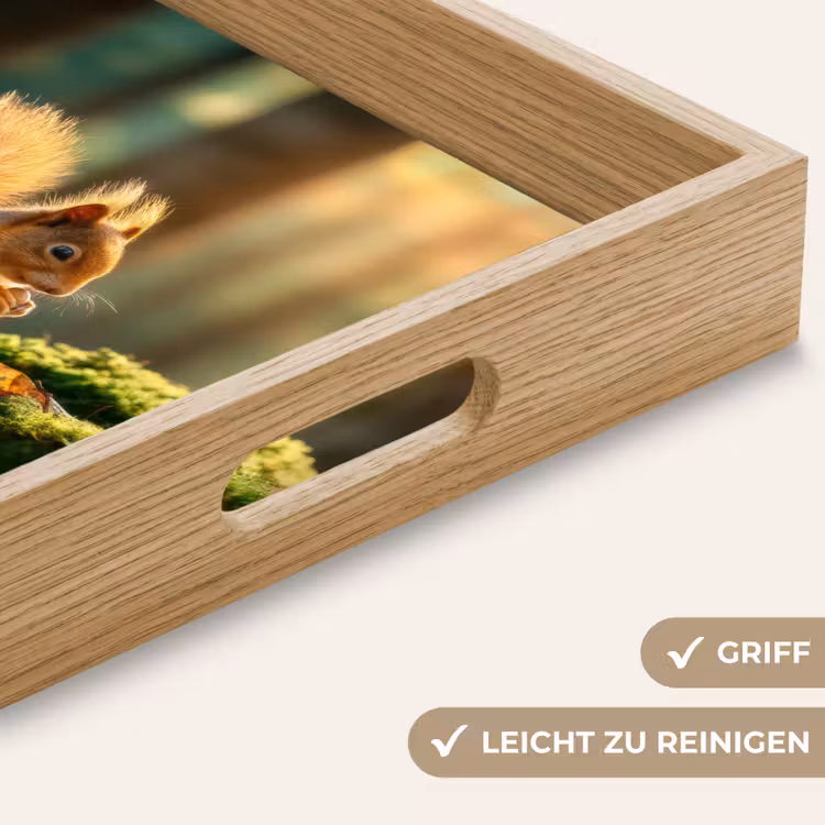 Eekhoorn - Nootje - Gras Dienblad Rechthoek middel -USP_HandgreepDE