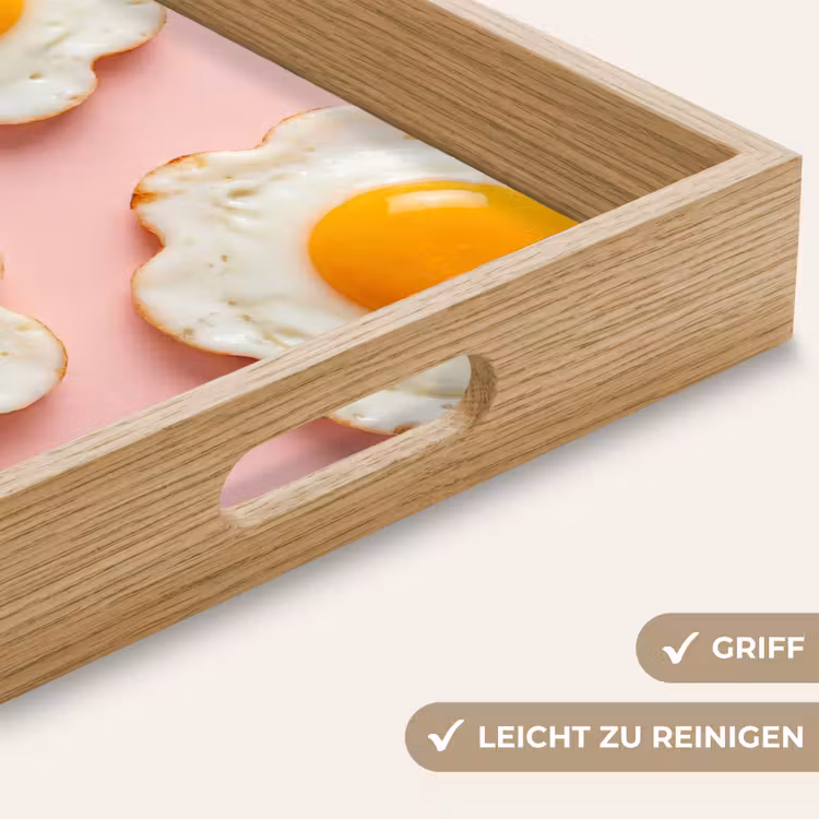 Eieren - Bloem - Roze Dienblad Rechthoek middel -USP_HandgreepDE