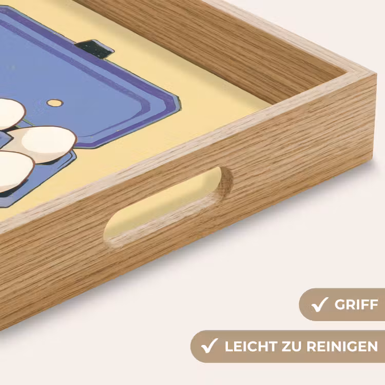 Eieren - Doos - Minimalistisch - Blauw Dienblad Rechthoek middel -USP_HandgreepDE