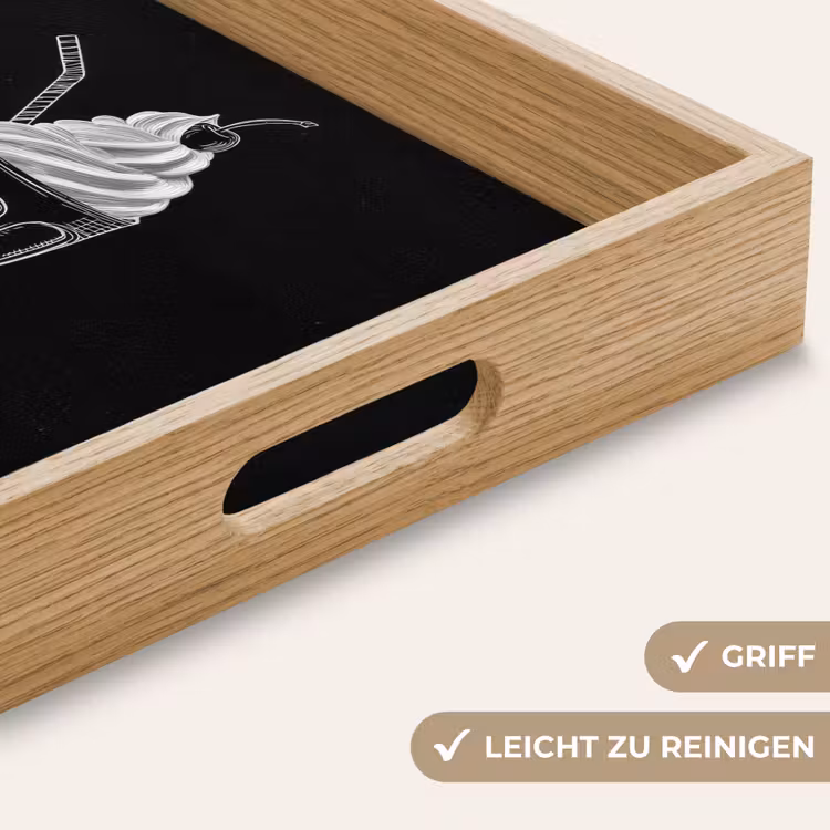Ijscoupe - Kers - Krijtstijl - Slagroom Dienblad Rechthoek middel -USP_HandgreepDE