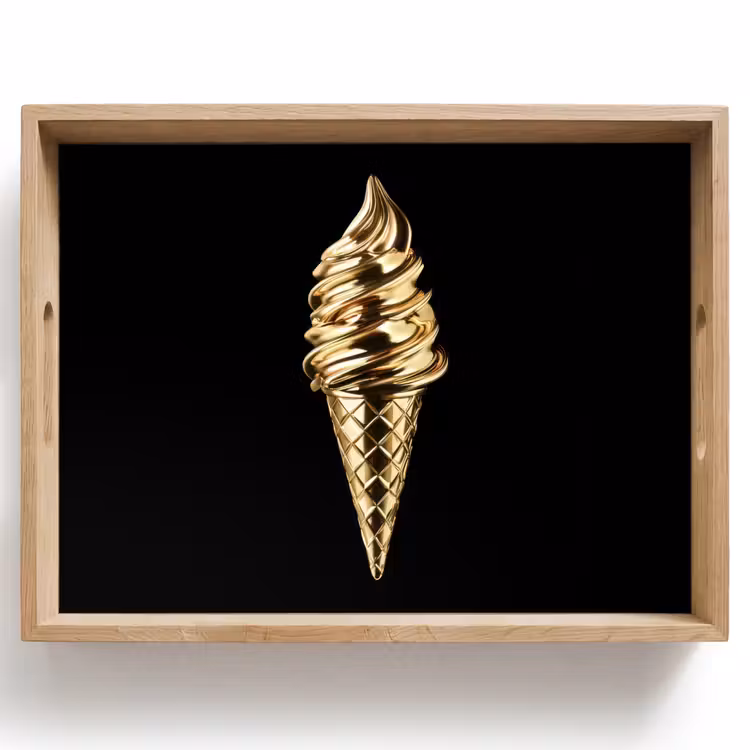 Ijs - Goud - Zwart - Eten Dienblad Rechthoek middel -z3d_shopping