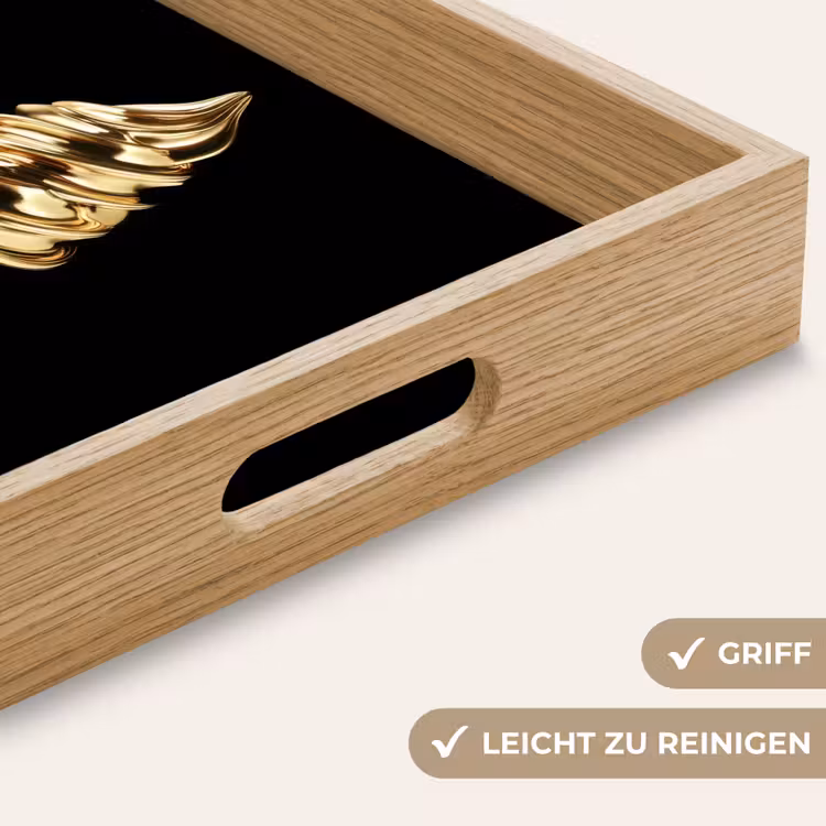 Ijs - Goud - Zwart - Eten Dienblad Rechthoek middel -USP_HandgreepDE