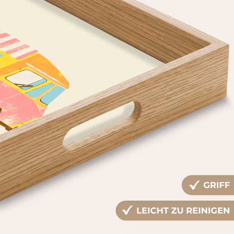 Ijskar - Retro - Softijsjes - Roze Dienblad Rechthoek middel -USP_HandgreepDE